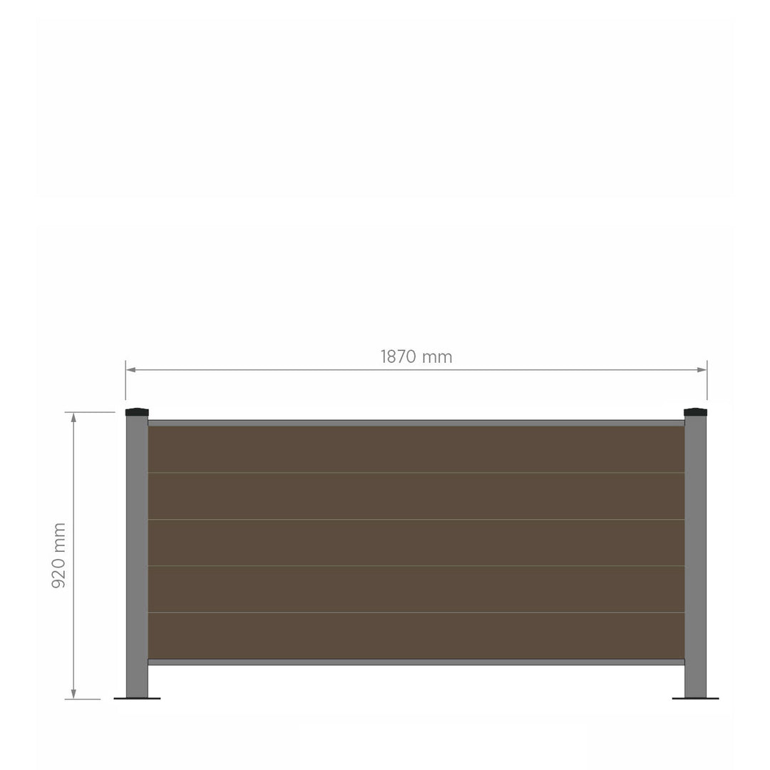 Pannello di recinzione in WPC - Altezza 92 cm - Mod 1C