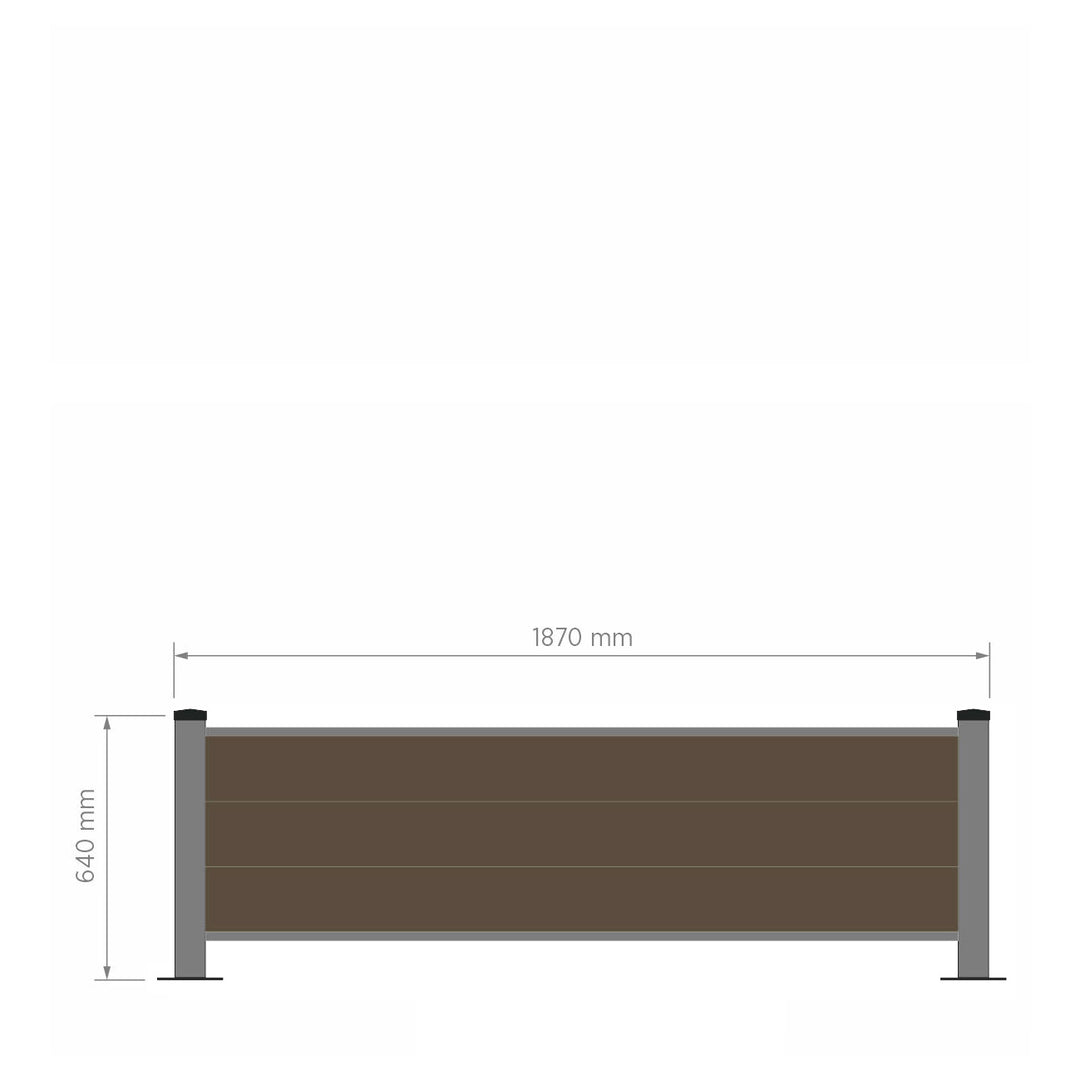 Pannello di recinzione in WPC - Altezza 64cm - Mod 1D